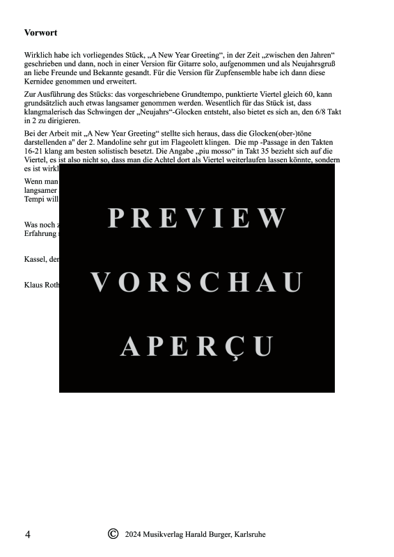 gallery: A New Year Greeting (Partitur), , Zupfensemble