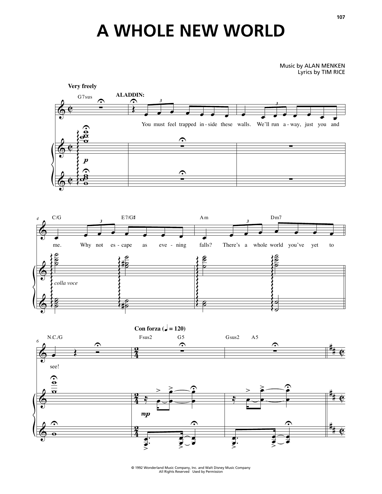 Produktbild zu: A Whole New World (from Aladdin: The Broadway Musical)