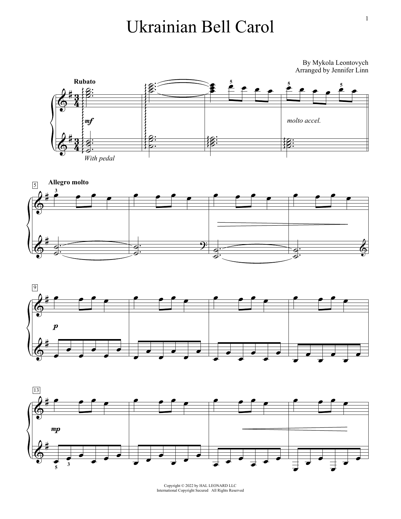 Product picture to: Ukrainian Bell Carol (arr. Jennifer Linn)