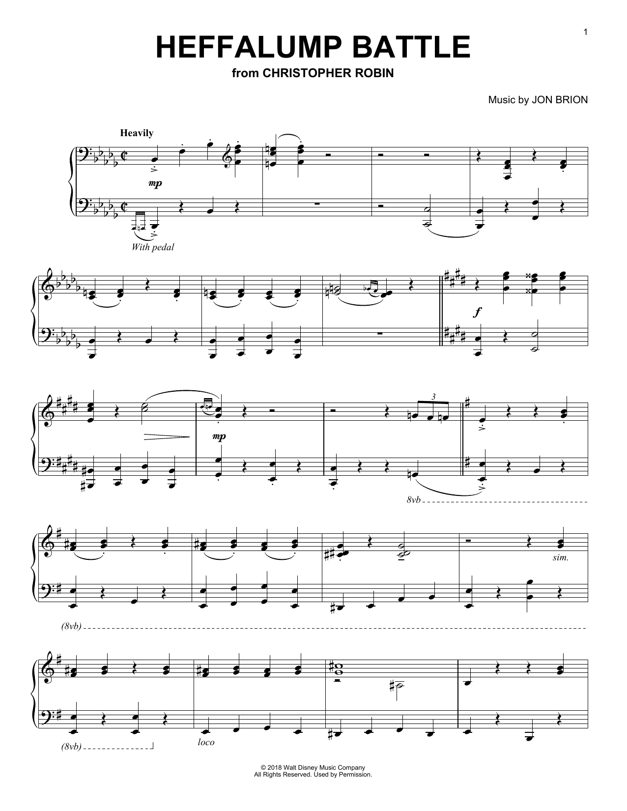 Produktbild zu: Heffalump Battle (from Christopher Robin)
