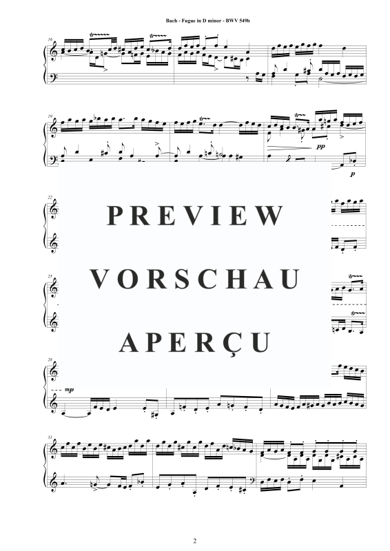 Produktgalerie: Seite 3 von 5 Fuge in D-Moll BWV 549b, , Klavier Solo