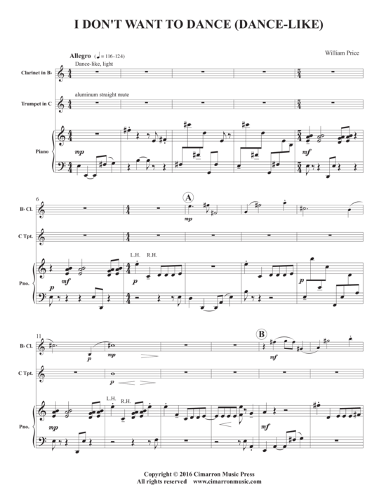 Product picture to: I Don´t Want to Dance (dance-like) William Price