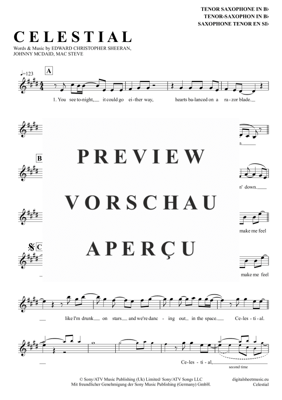 gallery: Celestial, Sheeran, Ed, Tenor-Saxophon