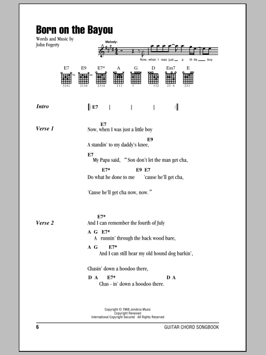 Product picture to:  Born On The Bayou - Creedence Clearwater Revival
