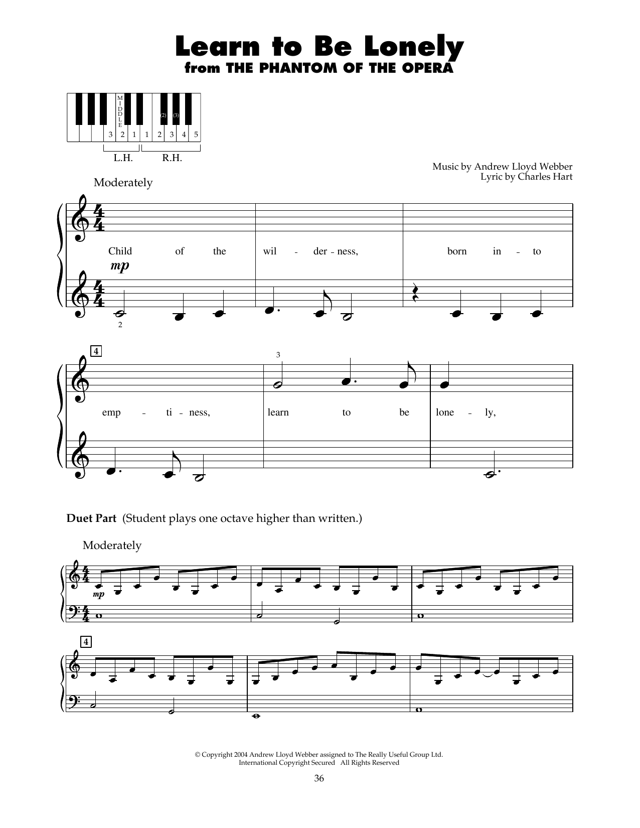Produktgalerie: Seite 1 von 1 Learn To Be Lonely (from The Phantom Of The Opera), Andrew Lloyd Webber, Klavier