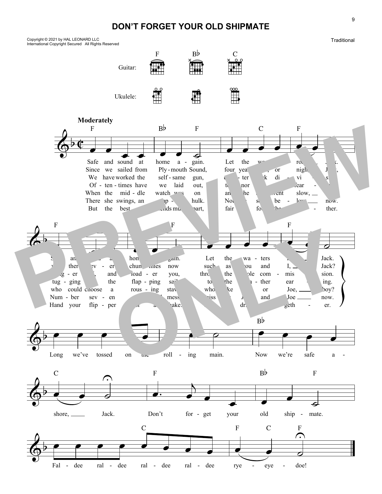 Produktgalerie: Seite 1 von 1 Don't Forget Your Old Shipmate, Traditional, Melodieinstrument