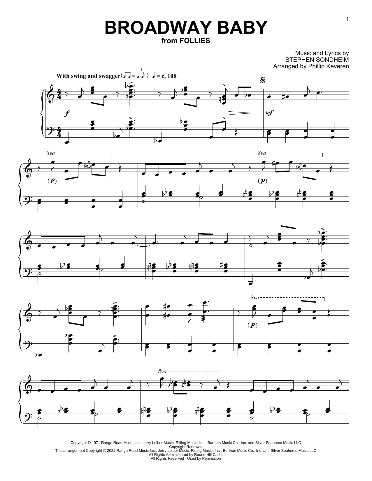Product picture to: Broadway Baby (from Follies) (arr. Phillip Keveren)