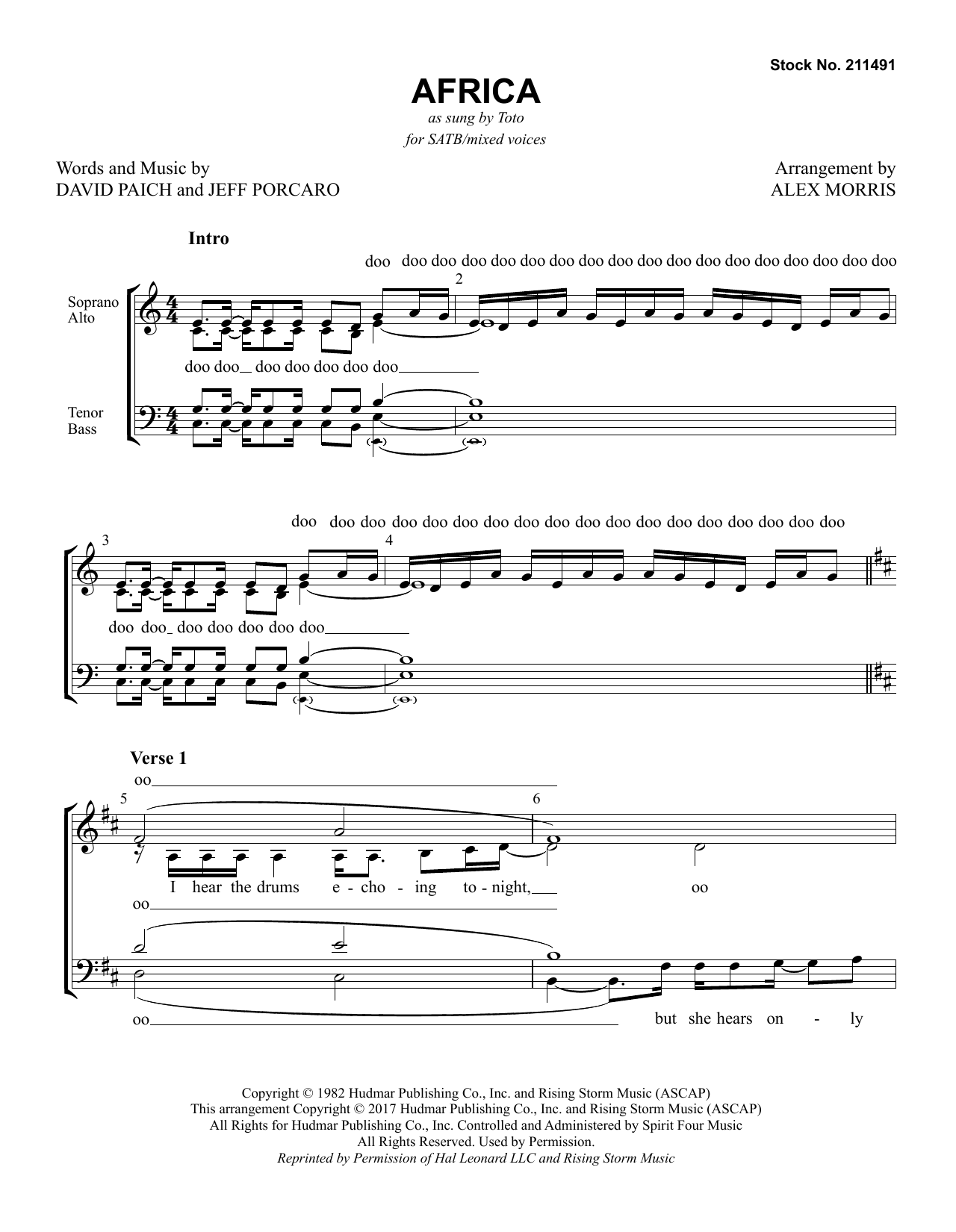 Product picture to: Africa (arr. Alex Morris)