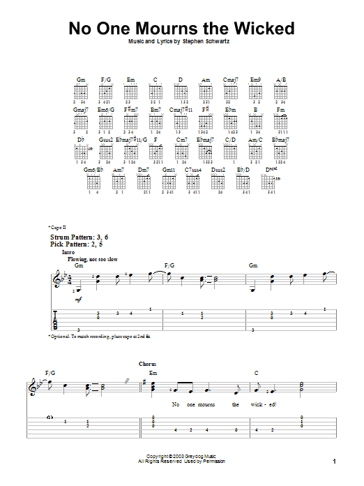 Produktbild zu: No One Mourns The Wicked (from Wicked)