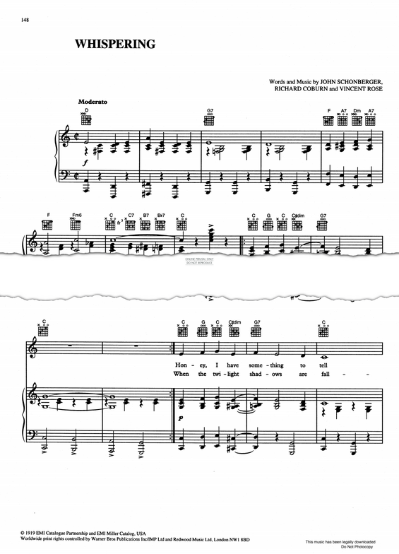 Produktgalerie: Seite 1 von 1 Whispering, Vincent Rose, Gesang, Gitarre, Klavier