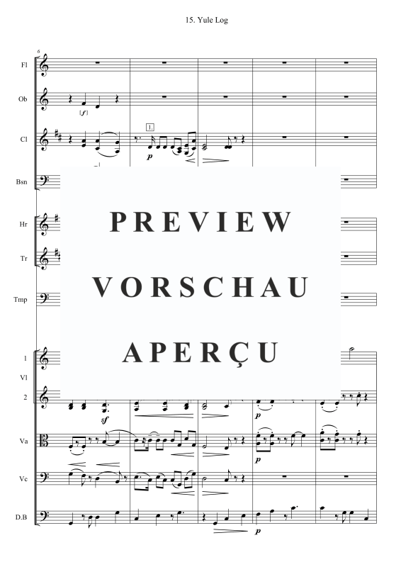 Produktgalerie: Seite 3 von 11 Yule Log, , Kammer Orchester Holzbläser, Blechbläser, Streicher und Pauken