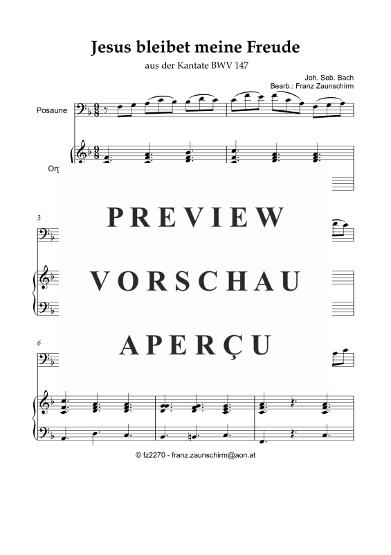 Produktgalerie: Seite 2 von 8 Jesus bleibet meine Freude, , Posaune und Orgel