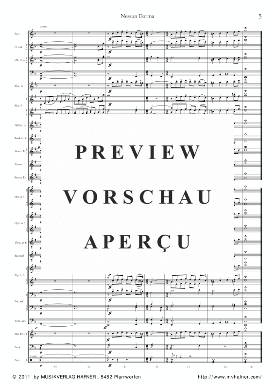 Product gallery: Page 10 of 11 Nessun Dorma, , (large wind orchestra)