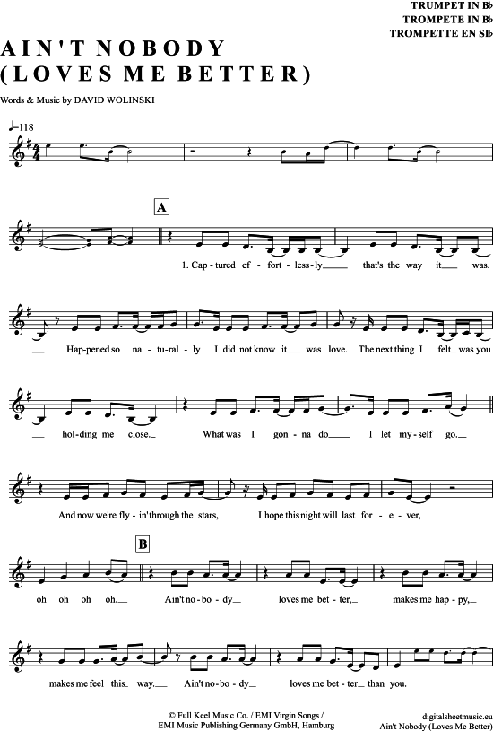 Produktbild zu: Ain´t nobody (loves me better) Felix Jaehn feat. Jasmine Thompson