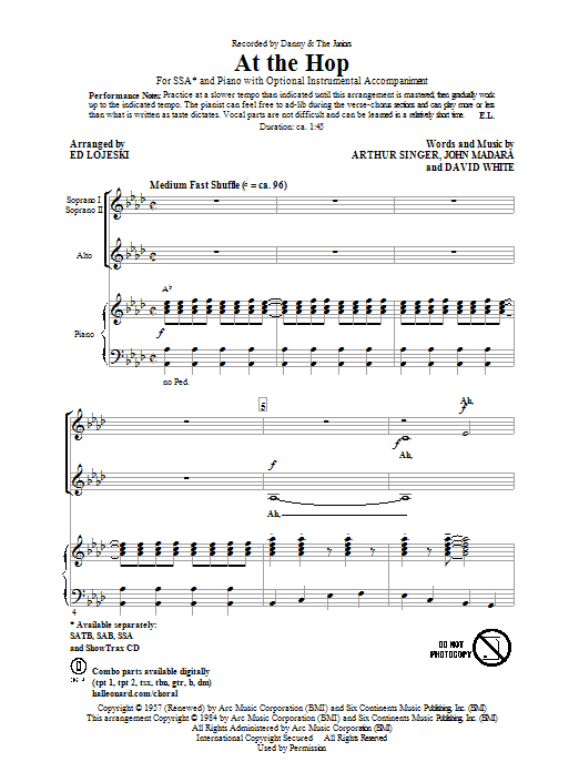 Produktgalerie: Seite 1 von 1 At The Hop, Ed Lojeski, Chor
