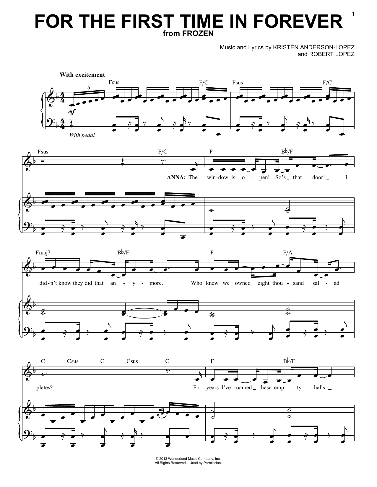 Produktbild zu: For The First Time In Forever (from Frozen)