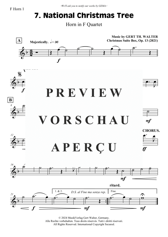 Produktgalerie: Seite 4 von 7 National Christmas Tree, , (Horn Quartett)