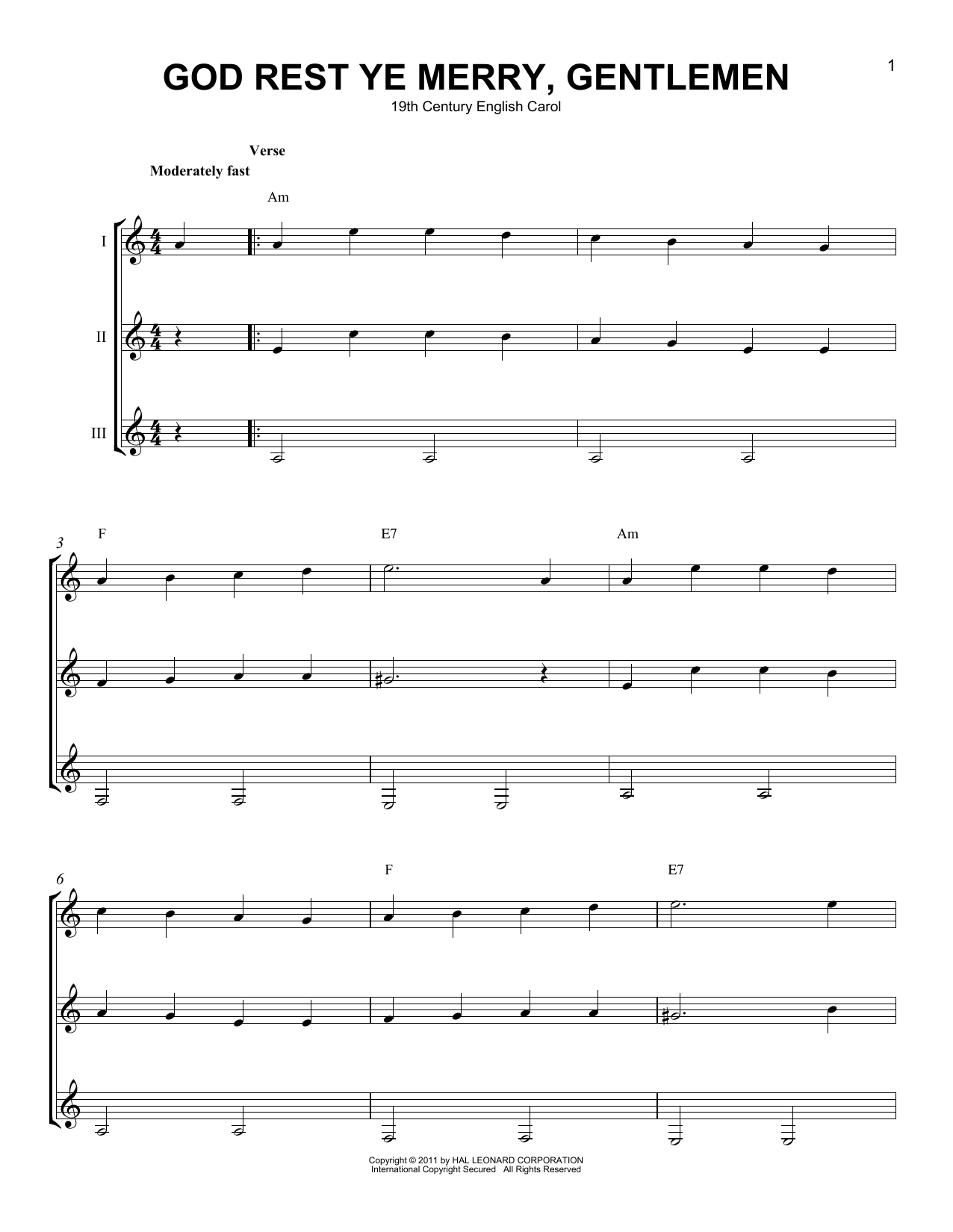 Produktgalerie: Seite 1 von 1 God Rest Ye Merry, Gentlemen, Traditional English Carol, Gitarre