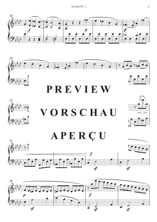 Produktgalerie: Seite 5 von 21 Sonate Nr. 1 - op. 2 No. 1, f-Moll , , Klavier Solo