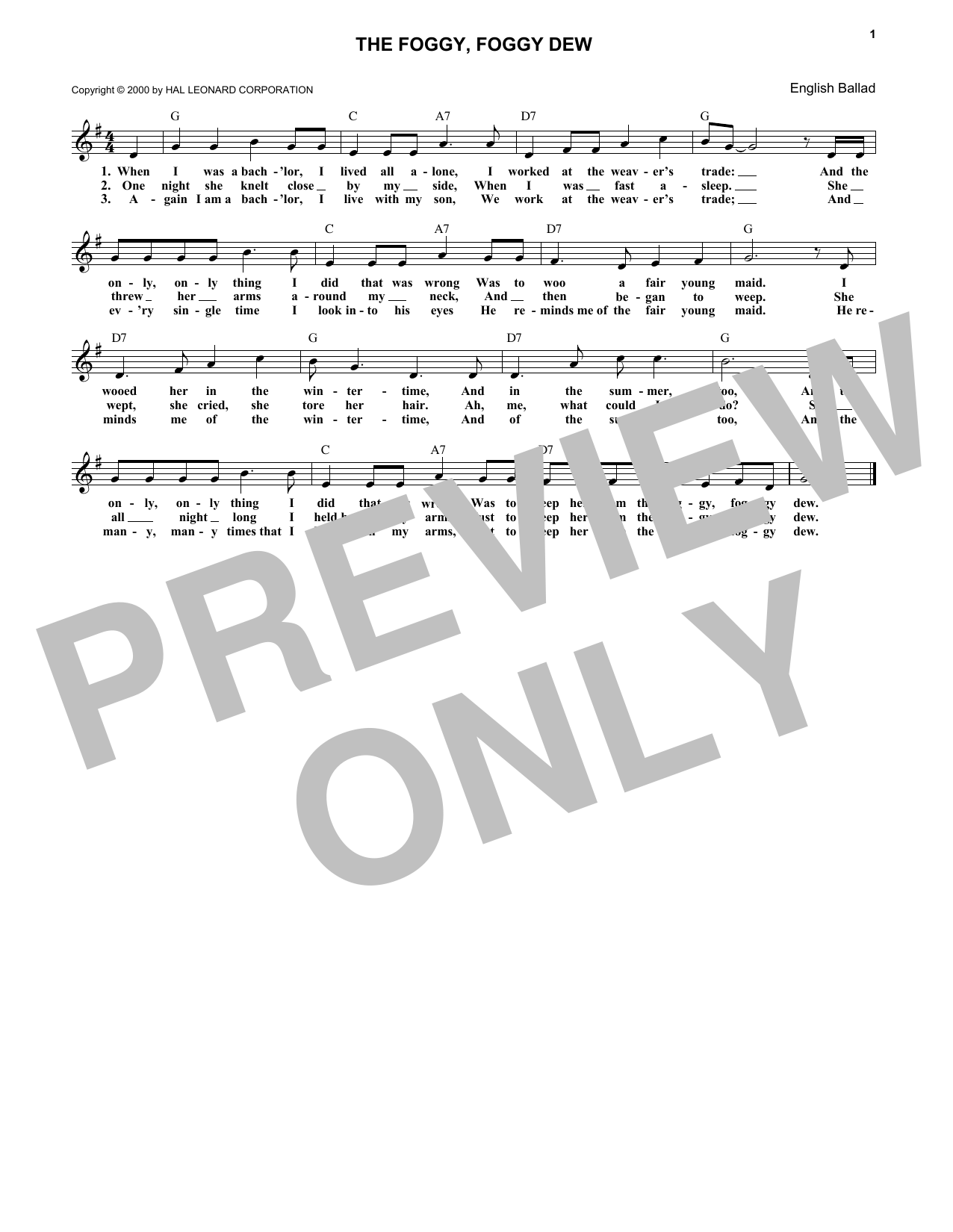 Product picture to: The Foggy, Foggy Dew