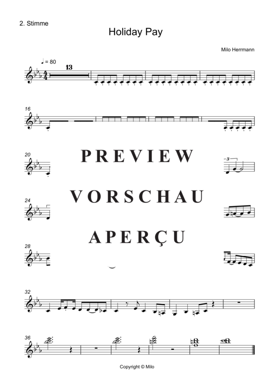 Product gallery: Page 6 of 9 Holiday Pay , , (clarinet in Bb + 2nd part in C, piano, bass)