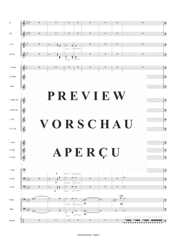 gallery: Amazing Grace, , Solo für 2 Trompeten/Cornets und Blasorchester