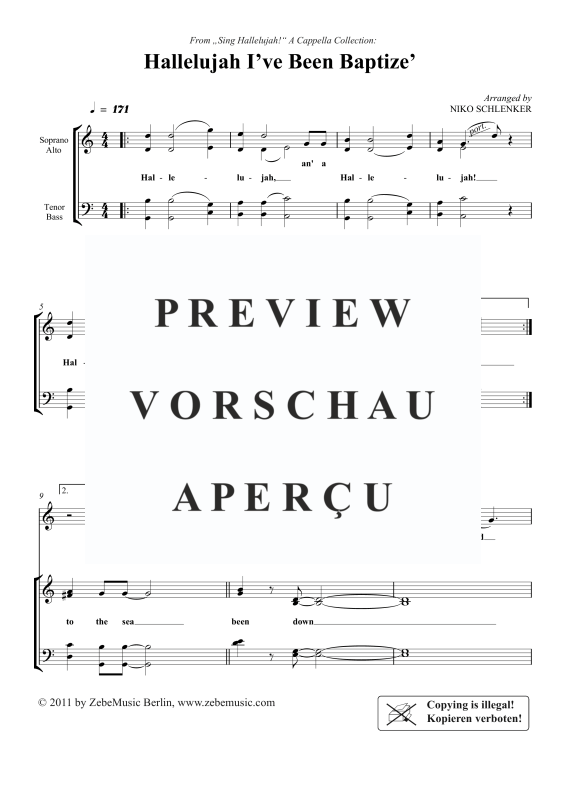 Produktgalerie: Seite 3 von 5 Hallelujah, I´ve Been Baptize, , Gemischter Chor