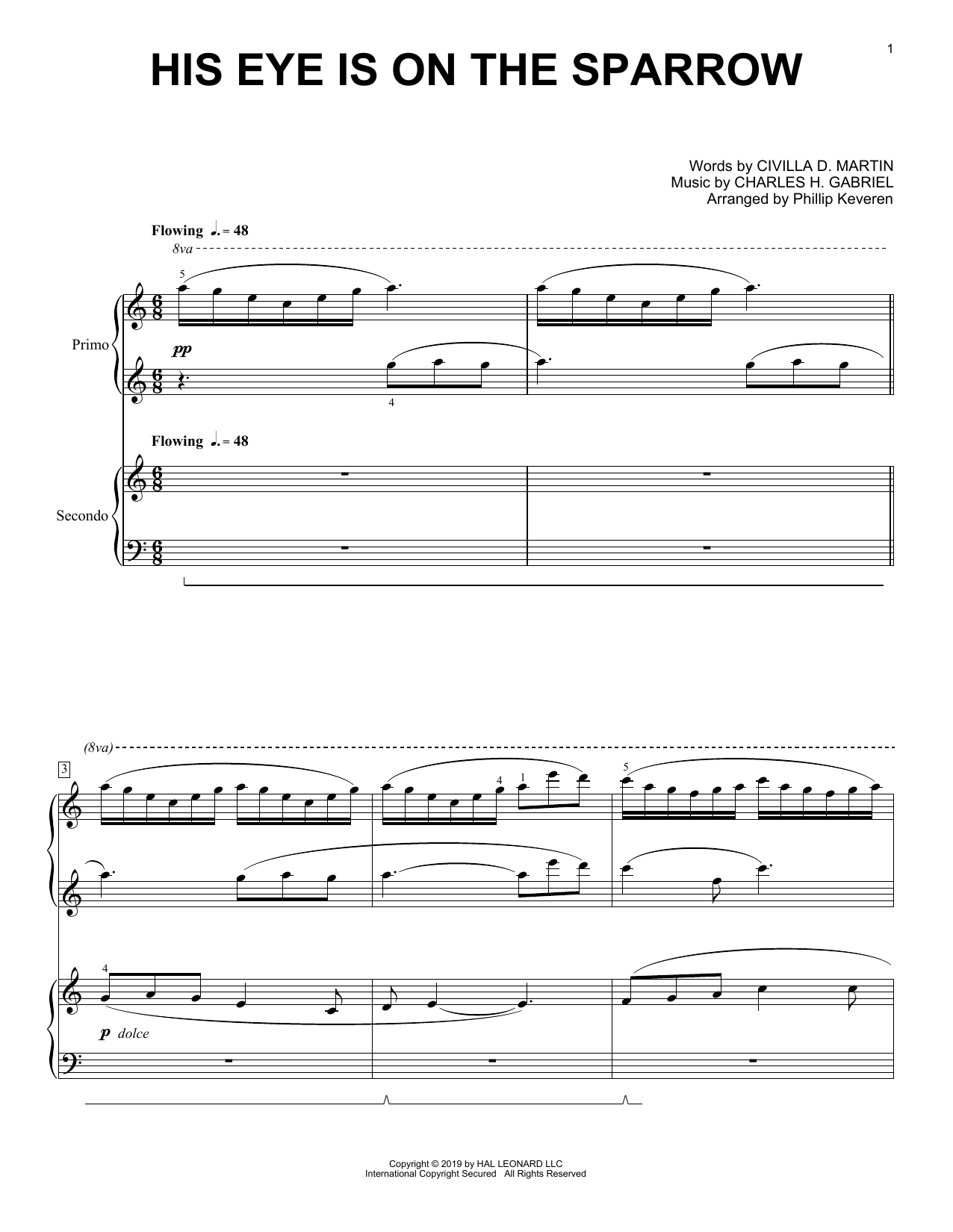 Produktbild zu: His Eye Is On The Sparrow (arr. Phillip Keveren)