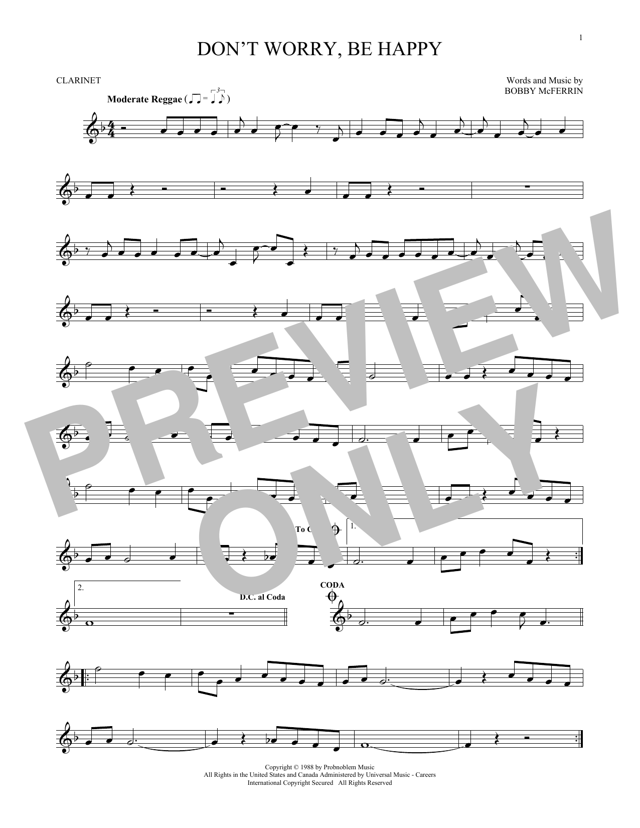 Product gallery: Page 1 of 1 Don't Worry, Be Happy, Bobby McFerrin