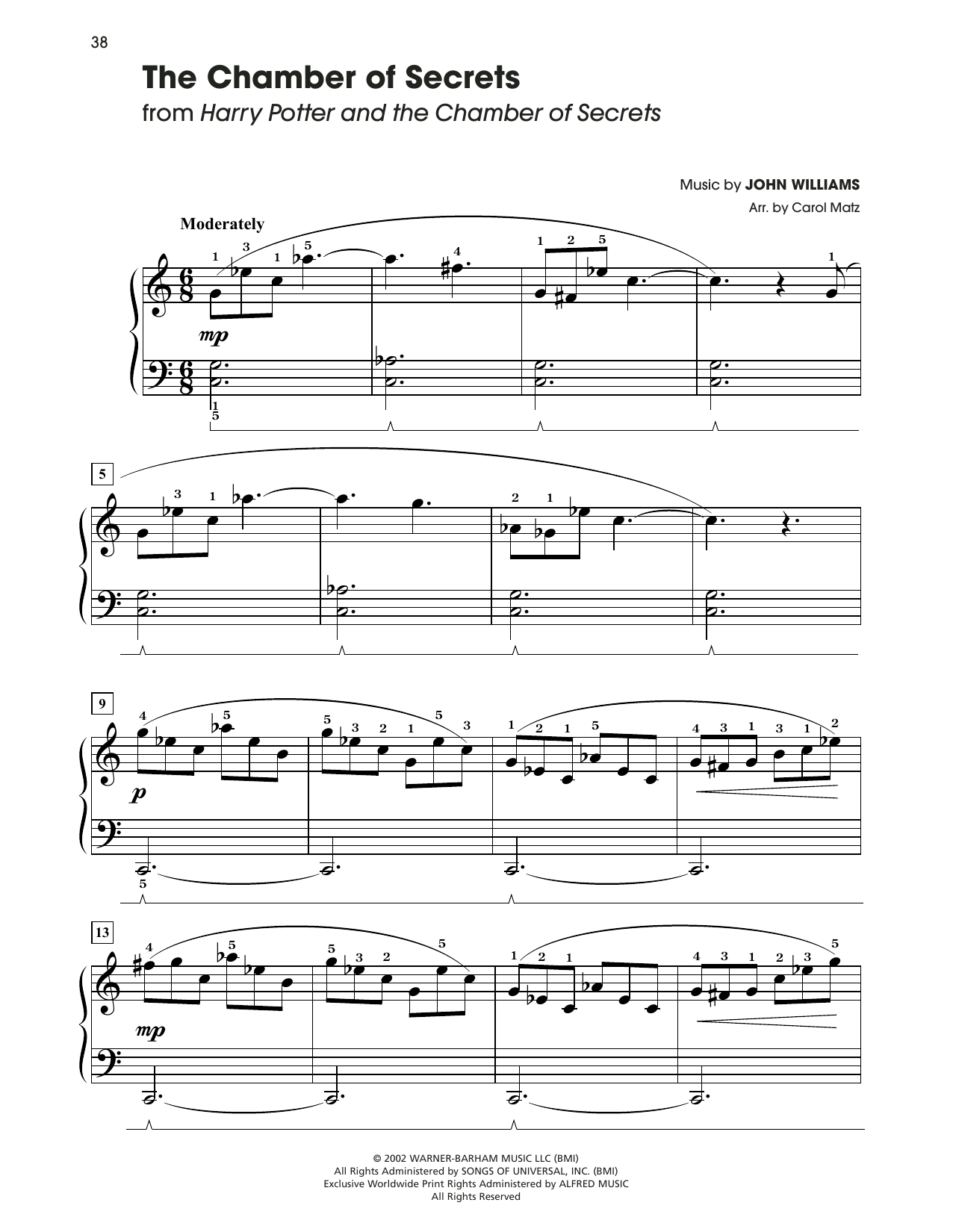 Product picture to: The Chamber Of Secrets (from Harry Potter) (arr. Carol Matz)
