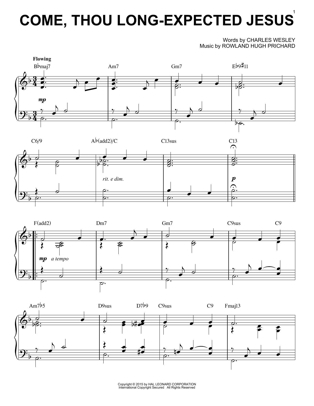 Produktbild zu: Come, Thou Long-Expected Jesus [Jazz version] (arr. Brent Edstrom)