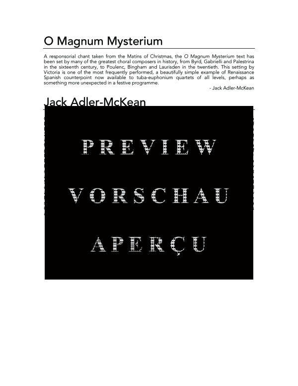 Produktgalerie: Seite 4 von 11 O Magnum Mysterium, , (Tuba QuartettEETT)