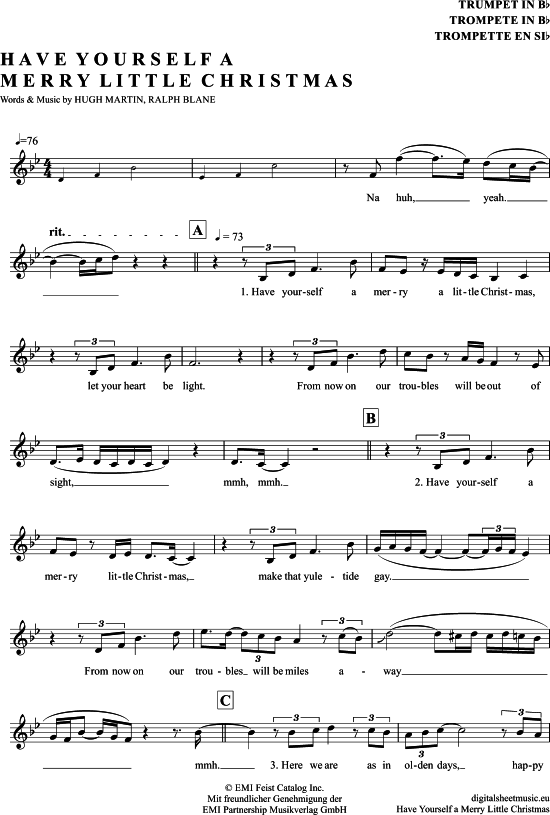 Produktgalerie: Seite 1 von 3 Have Yourself A Merry Little Christmas , Connor, Sarah, Trompete in B