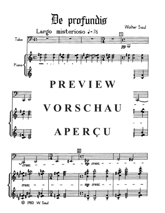 Product gallery: Page 5 of 18 De Profundis , , (tuba + piano)