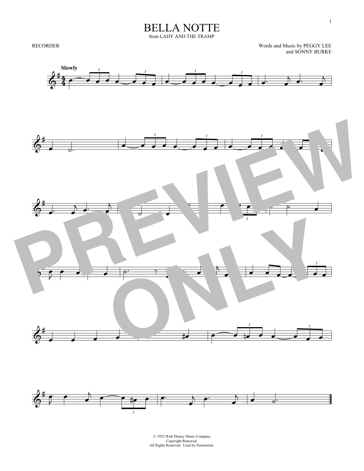Product gallery: Page 1 of 1 Bella Notte (This Is The Night) (from Lady And The Tramp), Peggy Lee