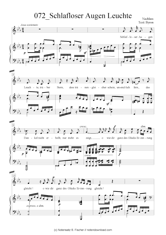 Product picture to: Schlafloser Augen Leuchte Felix Mendelssohn Bartholdy (1809-1947)