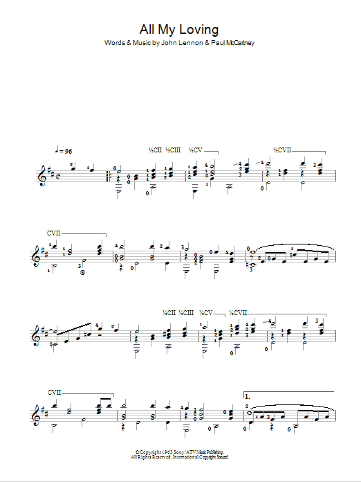 Product gallery: Page 1 of 1 All My Loving, The Beatles