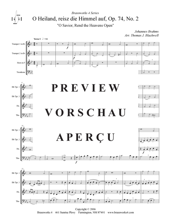 gallery: O Heiland reiss die Himmel auf (2xTromp in B, Horn in F (Pos) , , (2xTromp in B, Horn in F (Pos), Pos)