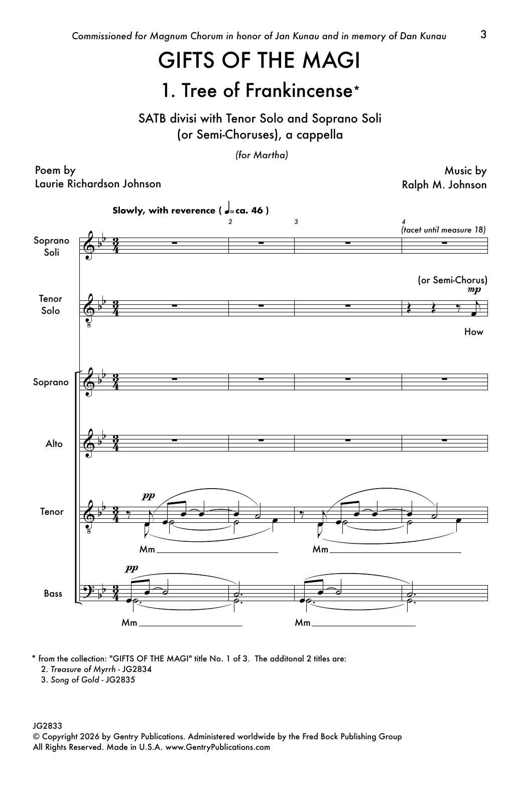 Produktgalerie: Seite 1 von 1 Gifts Of The Magi - 1. Tree Of Frankincense, Ralph M. Johnson, Chor