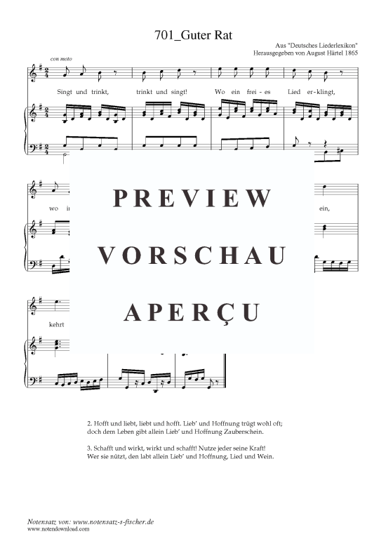 Product picture to: Guter Rat Aus "Deutsches Liederlexikon" A. Härtel (1865)
