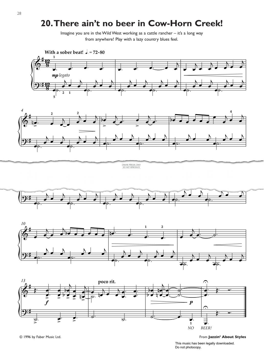 gallery: There Ain't No Beer In Cow-Horn Creek! (from Jazzin' about Styles), Pam Wedgwood, Klavier