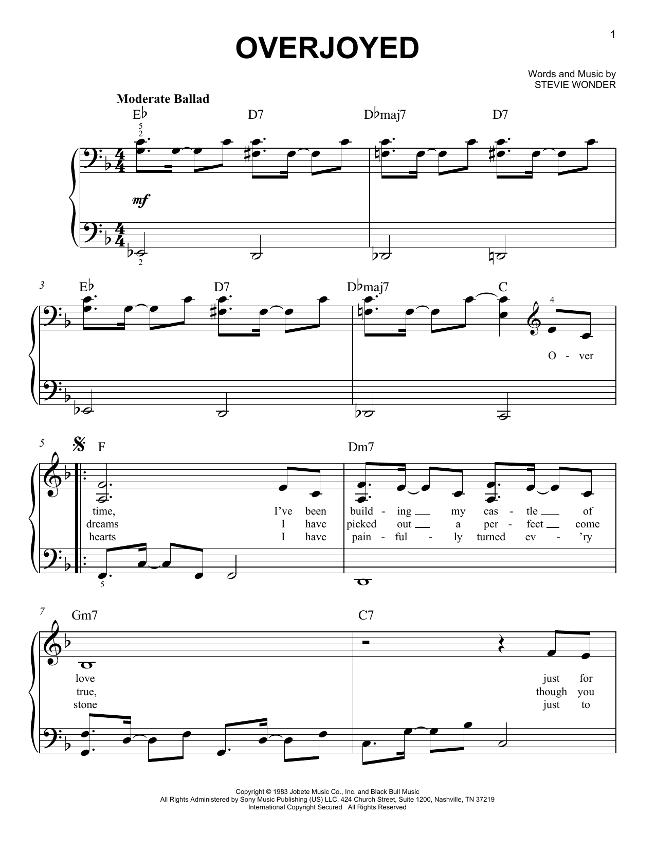 Produktgalerie: Seite 1 von 1 Overjoyed, Stevie Wonder, Klavier