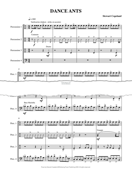 Produktgalerie: Seite 1 von 1 Dance Ants (Mikrokosmos for Percussion), Stewart Copeland, Percussion