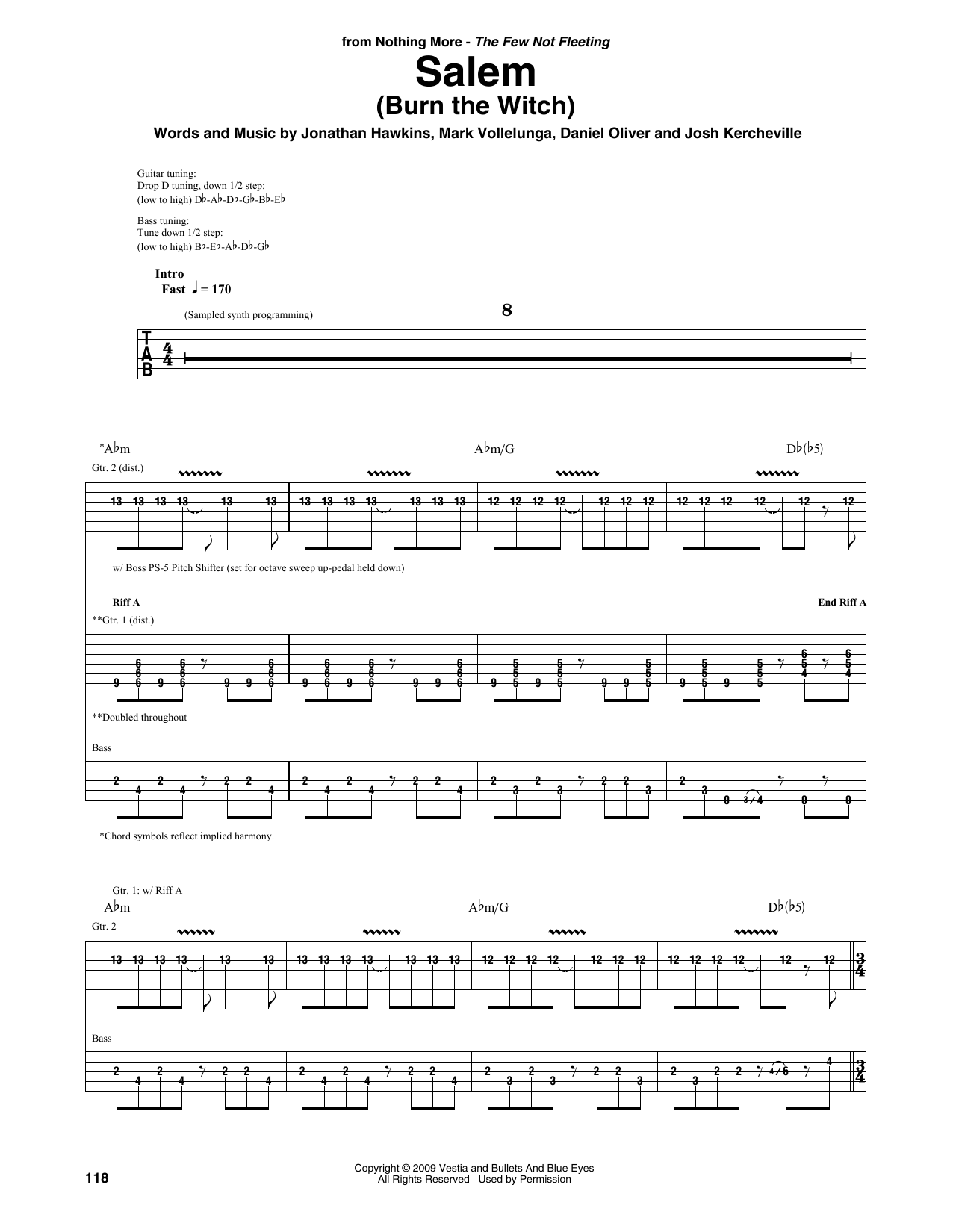 Produktgalerie: Seite 1 von 1 Salem (Burn The Witch), Nothing More, Gitarre