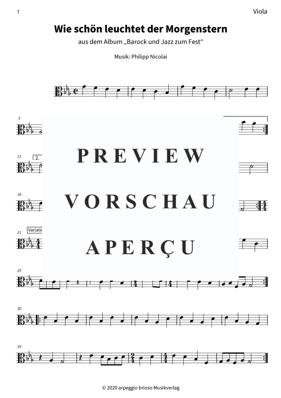 Produktgalerie: Seite 9 von 9 Wie schön leuchtet der Morgenstern - aus dem Album Barock und Jazz zum Fest, , Streicher Duett für Violine und Viola