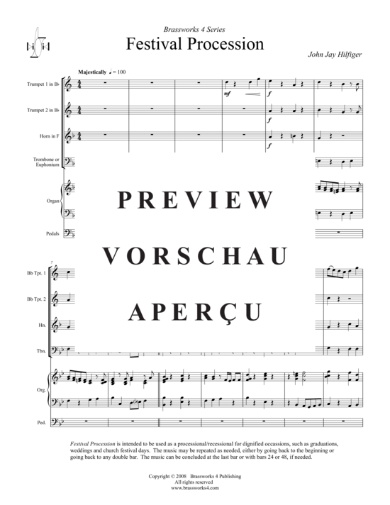 Produktgalerie: Seite 2 von 14 Festival Procession, , (2xTrompete in B, Horn in F, Posaune)