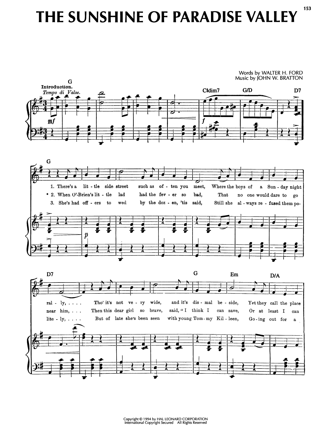 Produktgalerie: Seite 1 von 1 The Sunshine Of Paradise Valley, John W. Bratton, Gesang, Gitarre, Klavier