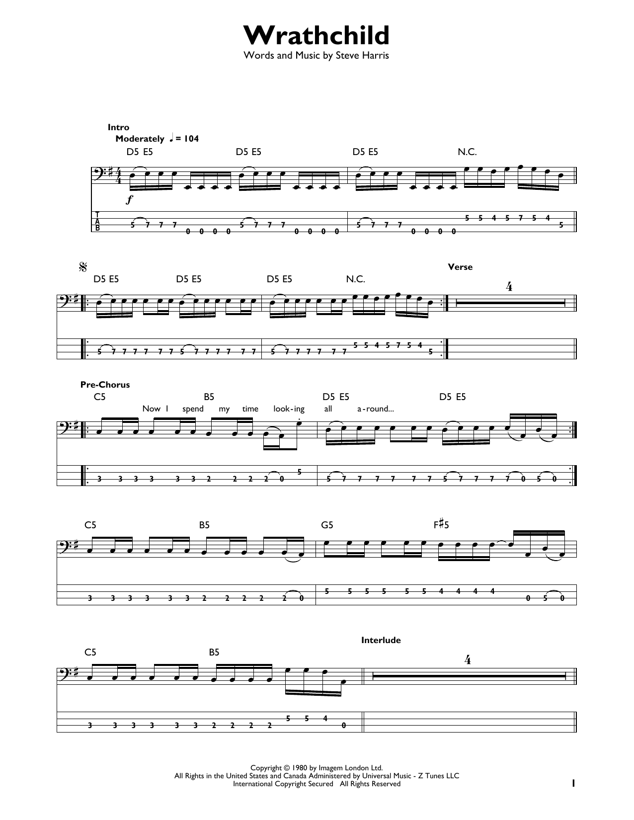 Produktgalerie: Seite 1 von 1 Wrathchild, Iron Maiden, E-Bass, Gitarre