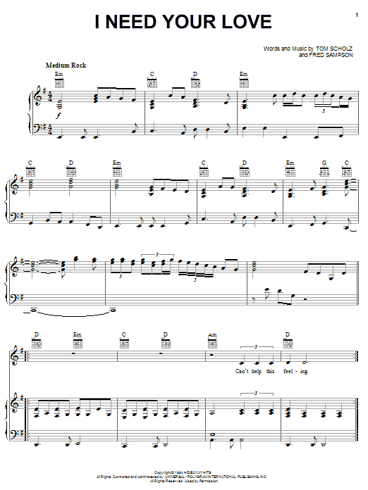Product gallery: Page 1 of 1 I Need Your Love, Boston
