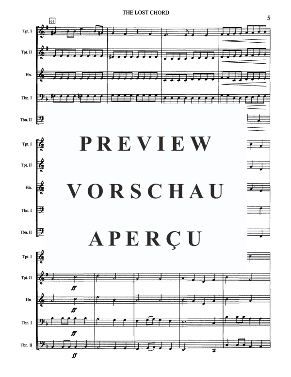 Product gallery: Page 7 of 11 The Lost Chord, , Brass Quintet